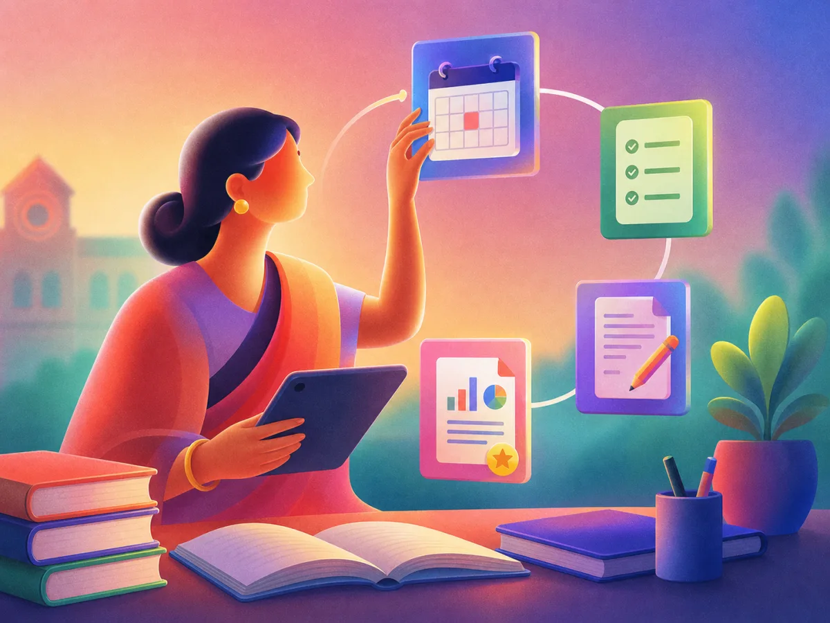 Editorial illustration for organized academics